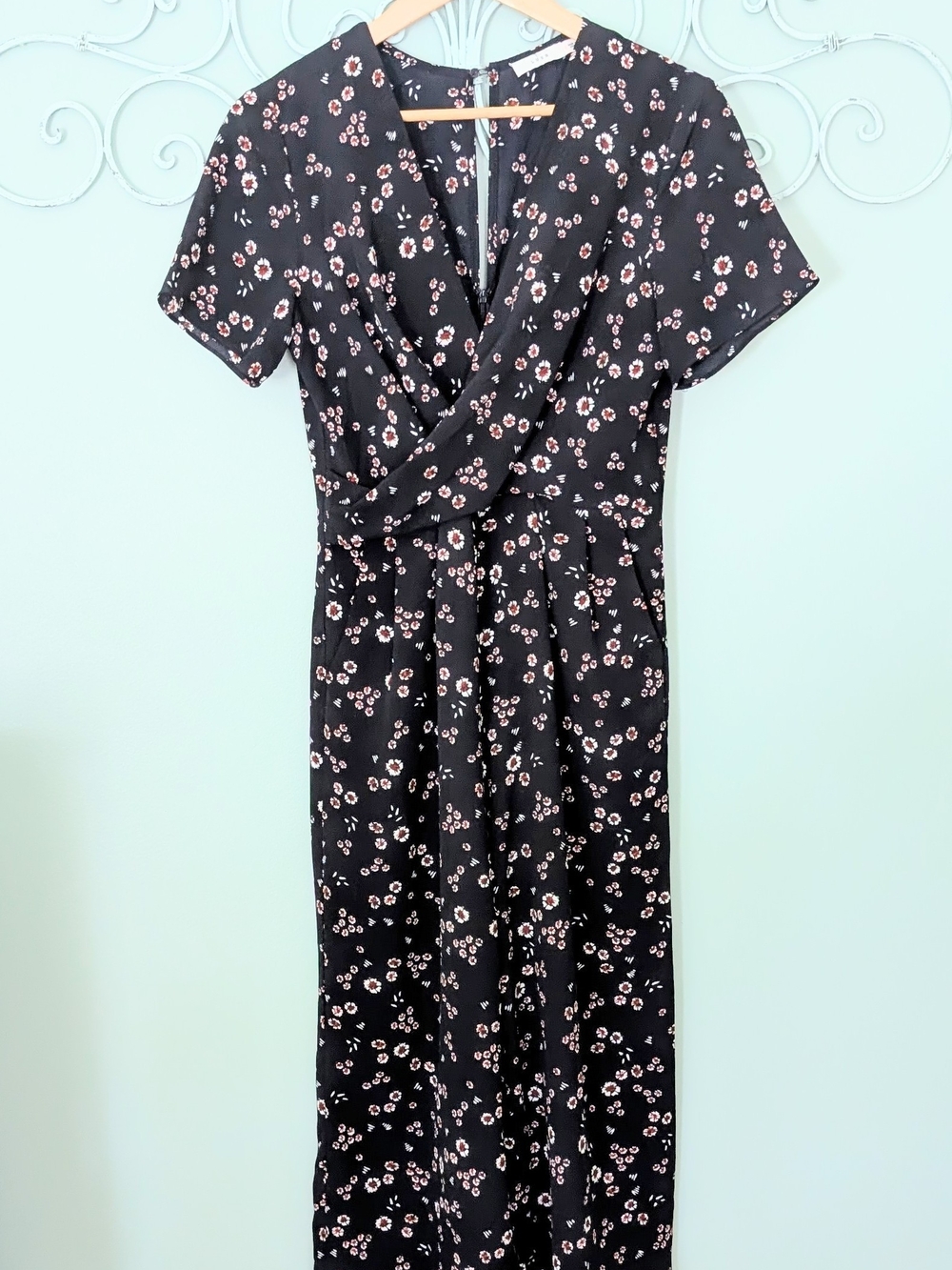 LUSH Navy Floral Jumpsuit